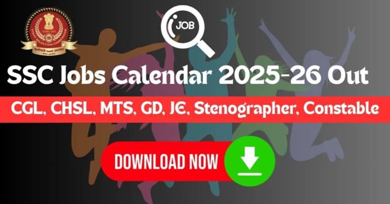 SSC Jobs Calendar 2025-26